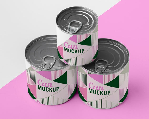 Tin Cans On Table Psd