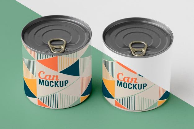 Tin Cans On Table Psd