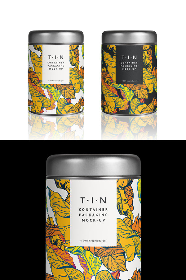 Tin Container Packaging Mockup
