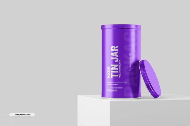 Tin Jar Mockup Psd
