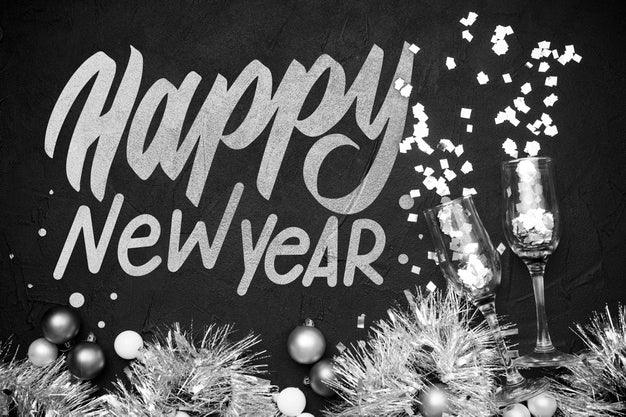 Tinsel And Christmas Balls For New Year Party Psd