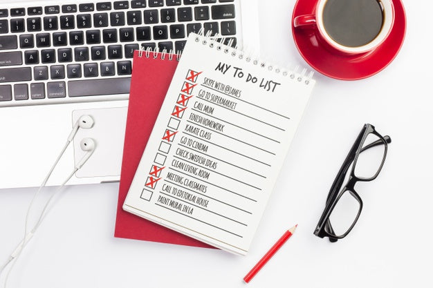 To Do List Desktop Concept With Coffee Psd