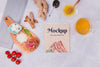 To View Breakfast Meal With Cardboard Mock-Up Psd