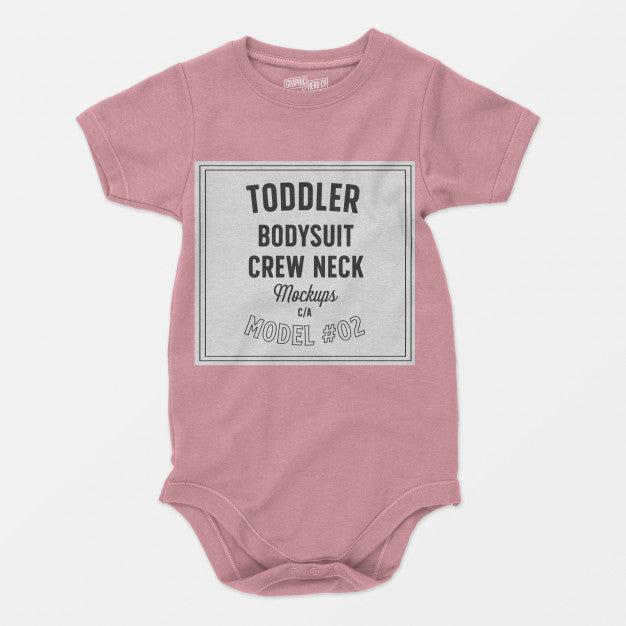 Toddler Bodysuit Crewneck Mockup 02 Psd