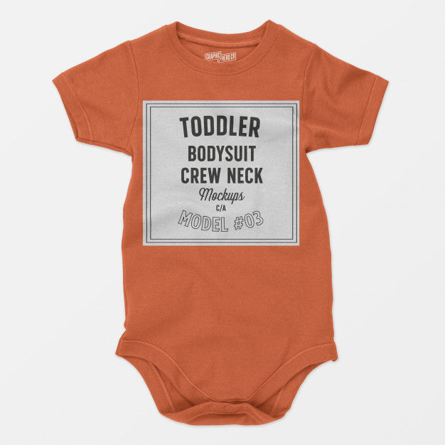 Toddler Bodysuit Crewneck Mockup 03 Psd