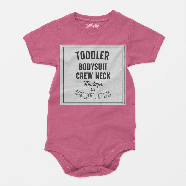 Toddler Bodysuit Crewneck Mockup 05 Psd