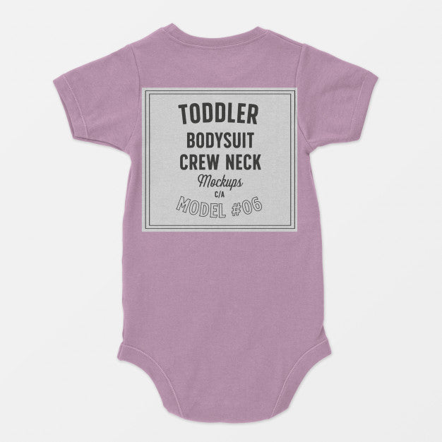Toddler Bodysuit Crewneck Mockup Psd