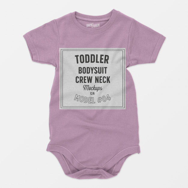 Toddler Bodysuit Crewneck Mockup Psd
