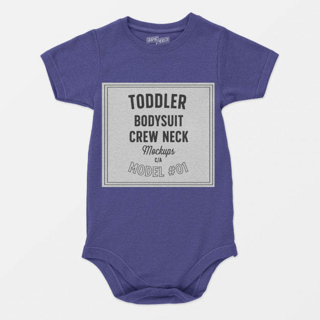 Toddler Bodysuit Crewneck Mockup Psd