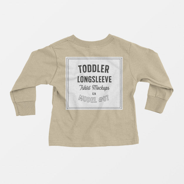 Toddler Long Sleeve Tshirt Mockup Psd