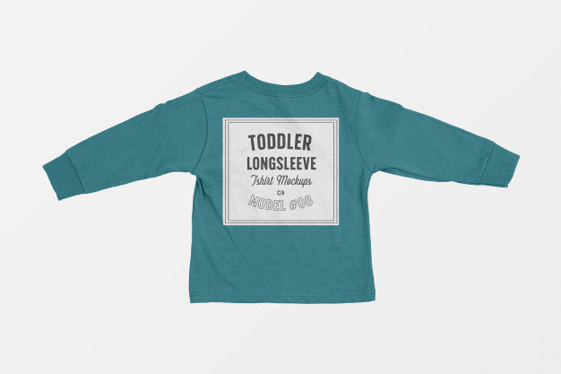 Toddler Long Sleeve Tshirt Mockup Psd