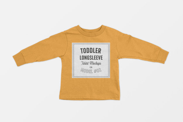 Toddler Long Sleeve Tshirt Mockup Psd