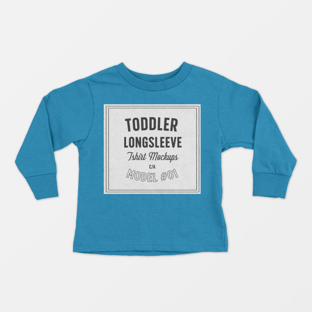 Toddler Long Sleeve Tshirt Mockup Psd