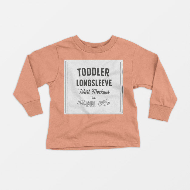 Toddler Long Sleeve Tshirt Mockup Psd