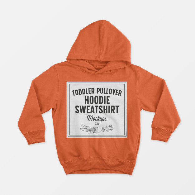 Toddler Pullover Hoodie Sweatshirt Mockup 05 Psd