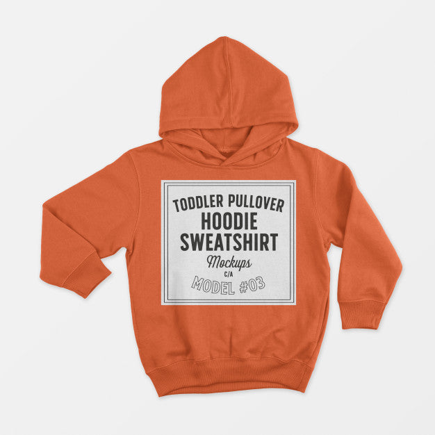 Toddler Pullover Hoodie Sweatshirt Mockup Psd