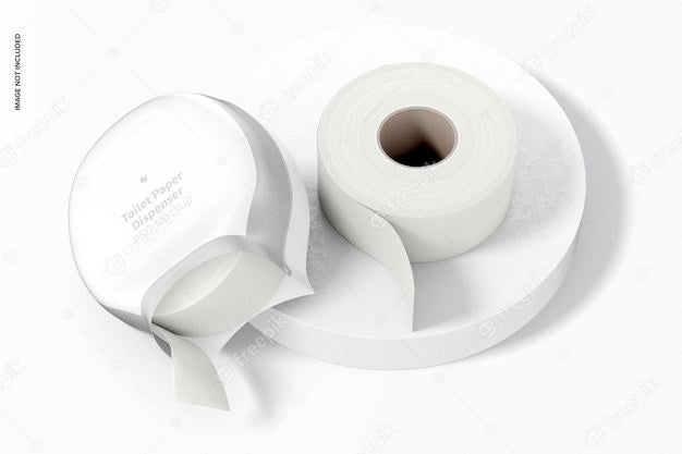 Toilet Paper Dispenser Mockup, Leaned Psd