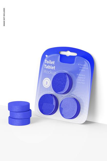 Toilet Tablet Mockup, Leaned Psd