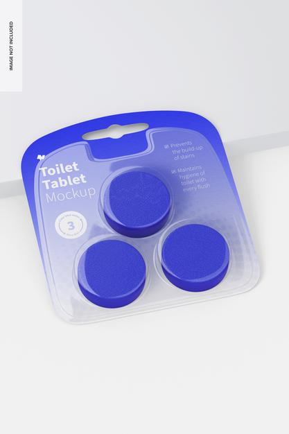 Toilet Tablet Mockup, Top View Psd