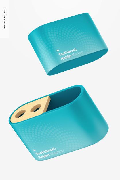 Toothbrush Holder Mockup, Floating Psd