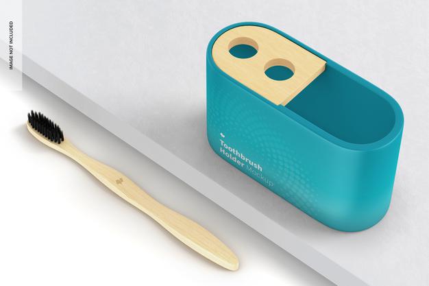 Toothbrush Holder Mockup, Perspective View Psd