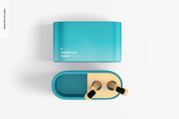 Toothbrush Holder Mockup, Top View Psd