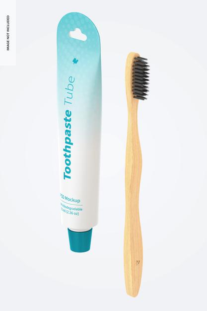 Toothpaste Tube Mockup, Perspective View Psd