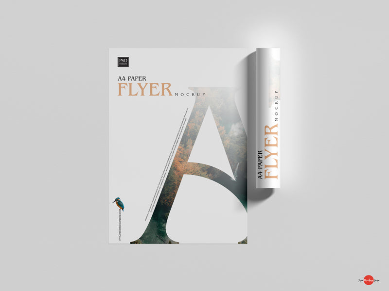 Top View A4 Paper Flyer Mockup