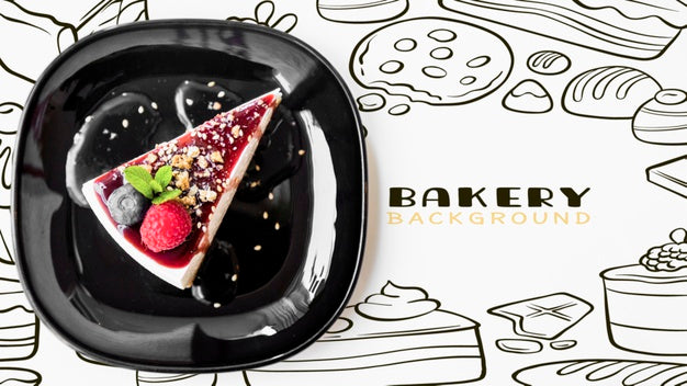 Top View Almond Sprinkle Cheesecake Psd