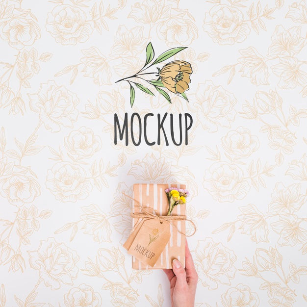 Top View Anniversary Present With Mock-Up Psd