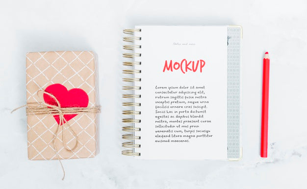 Top View Anniversary Present With Mock-Up Psd