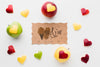 Top View Apples With Heart Shapes Psd