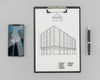 Top View Architecture Sketch With Mock-Up Psd