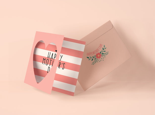 Top View Arrangement For Mother'S Day With Card Psd