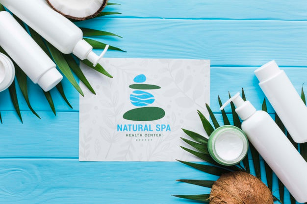 Top View Arrangement Mock-Up With Spa Elements Psd