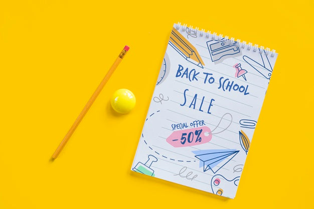 Top View Arrangement With Back To School Sale Psd