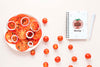 Top View Arrangement With Cherry Tomatoes And Notebook Psd