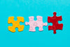 Top View Arrangement With Different Colored Pieces Of Puzzle Psd