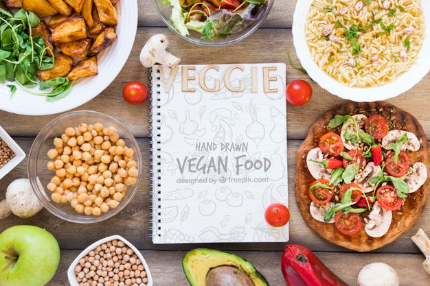 Top View Arrangement With Different Dishes Psd