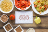 Top View Arrangement With Food And Notebook Psd