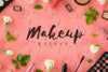 Top View Arrangement With Make-Up Products Psd