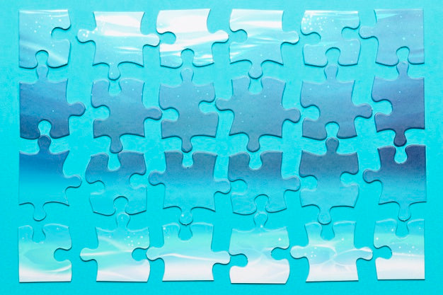 Top View Arrangement With Pieces Of Puzzle Psd