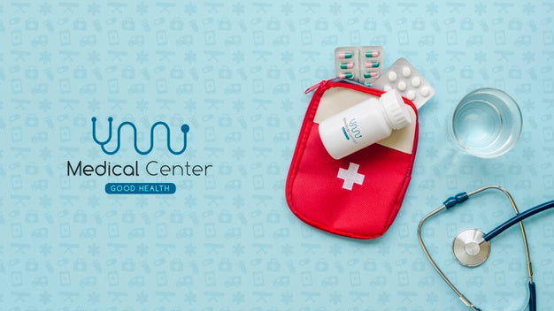 Top View Arrangement With Stethoscope Psd