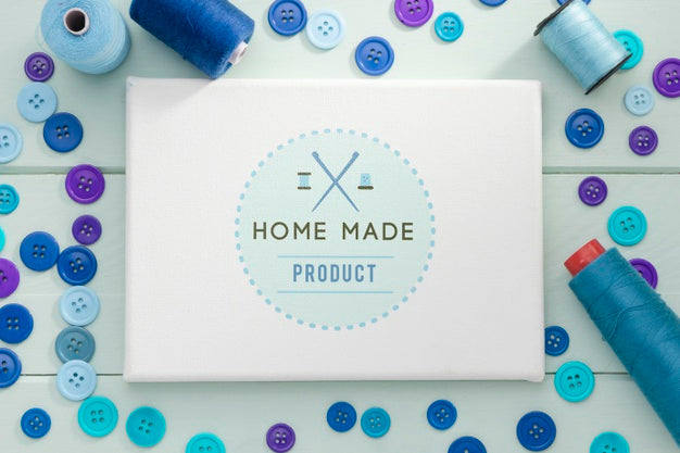 Top View Arrangement With Thread Psd