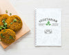 Top View Arrangement With Veggie Food And Notebook Psd