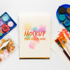 Top View Artistic Paint Accessories With Mock-Up Psd