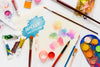 Top View Artistic Paint Accessories With Mock-Up Psd