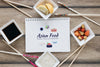 Top View Asian Food Concept With Soy Sauce Psd