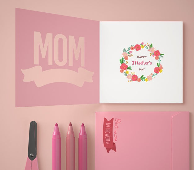 Top View Assortment For Mother'S Day With Card Psd