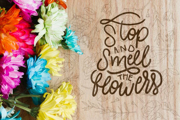 Top  View Assortment Of Beautiful Flowers Psd